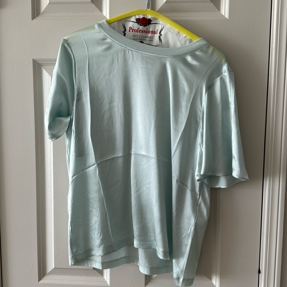 Maje mint green silk blouse